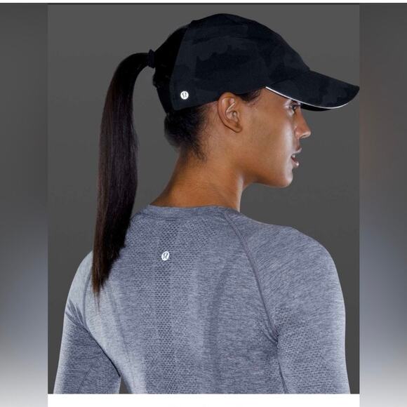 Lululemon Grey Black Camo Fast and Free Adjustable Running Hat - Picture 2 of 7